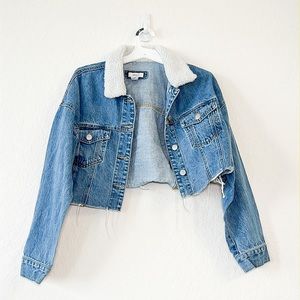 Forever 21 Denim Jacket with Sherpa Collar NWOT